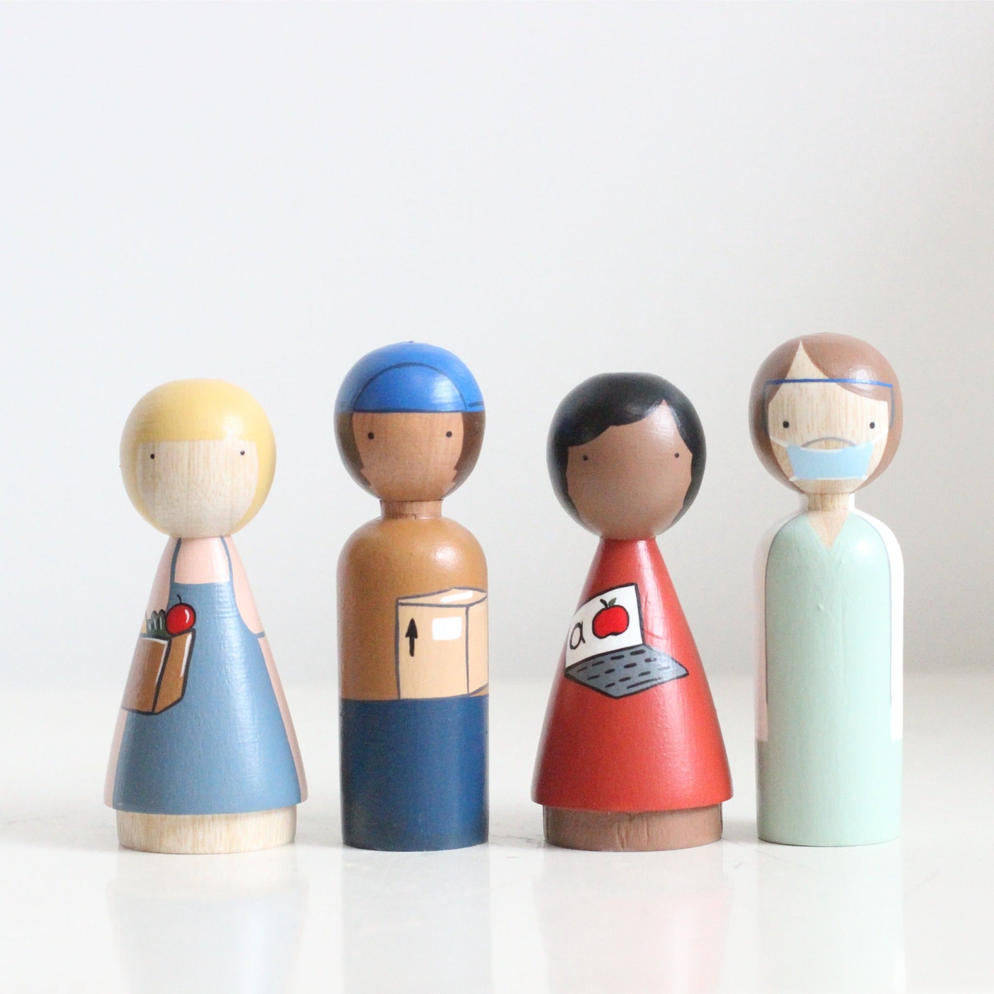 Essential Workers Peg Doll Set
