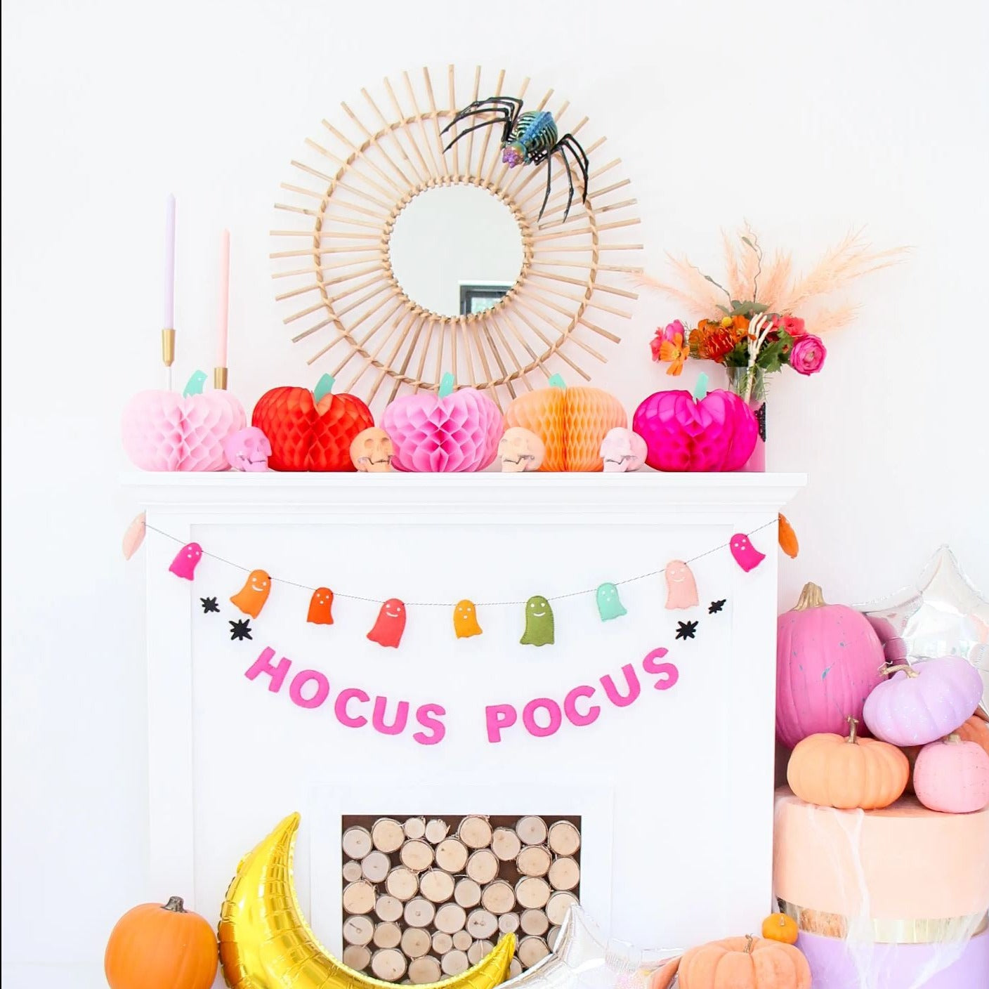 Felt Rainbow Ghosts Garland