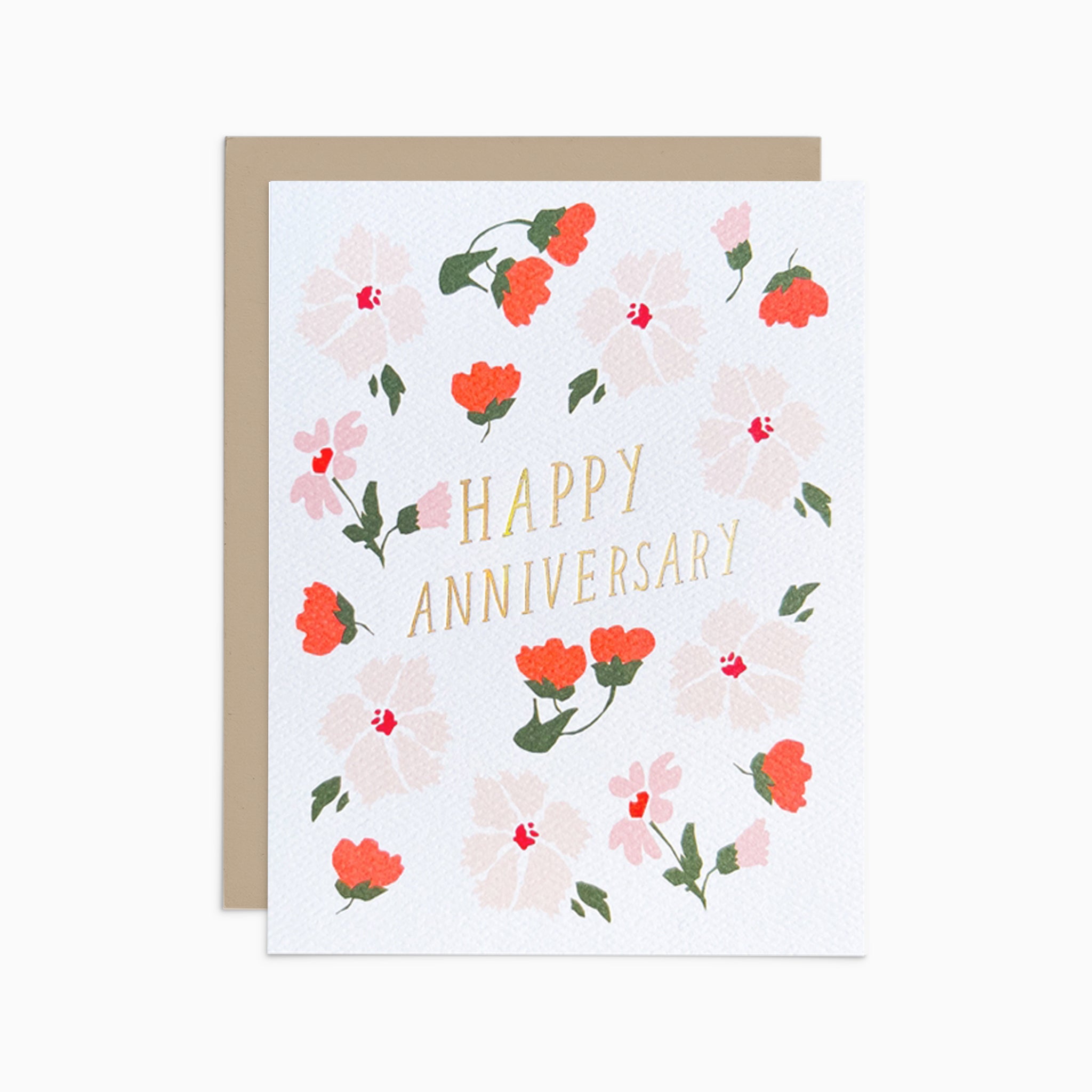 Floral Happy Anniversary Card