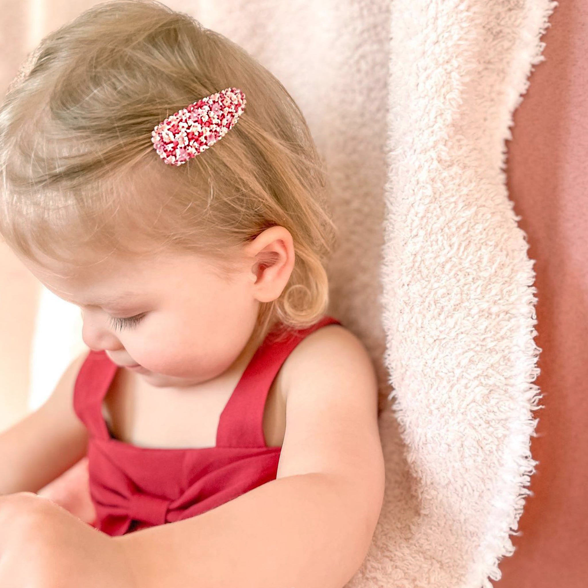 Blush Pink Suede Hair Clips