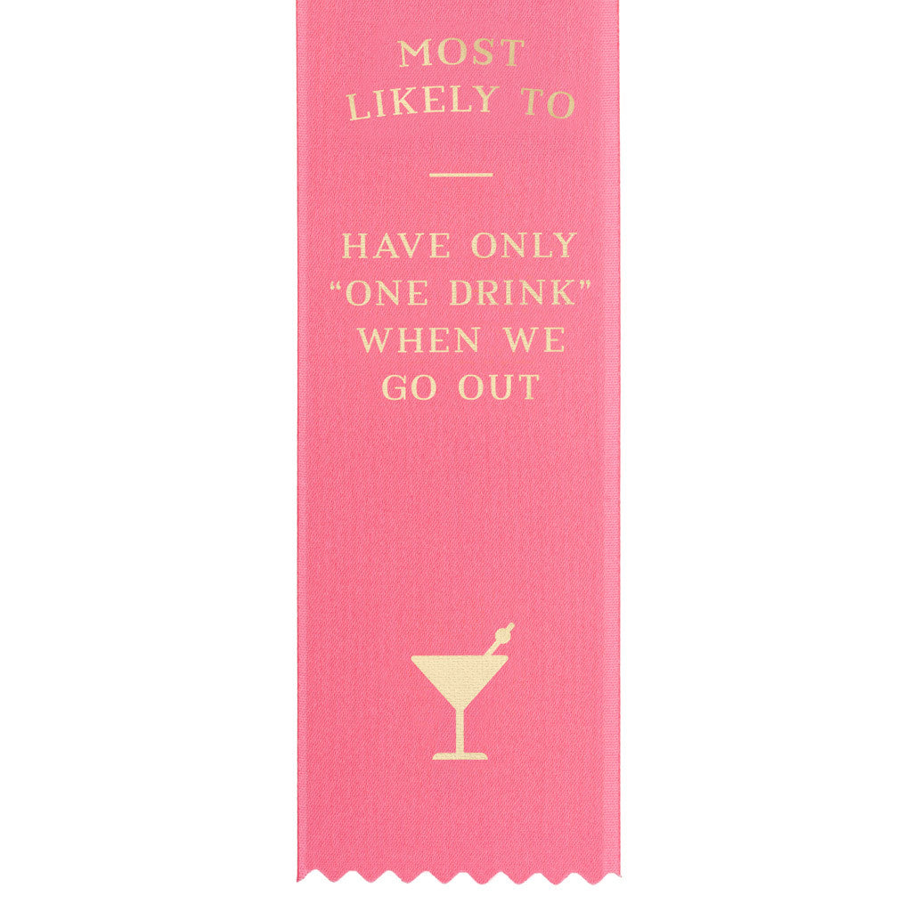Funny pink award ribbon