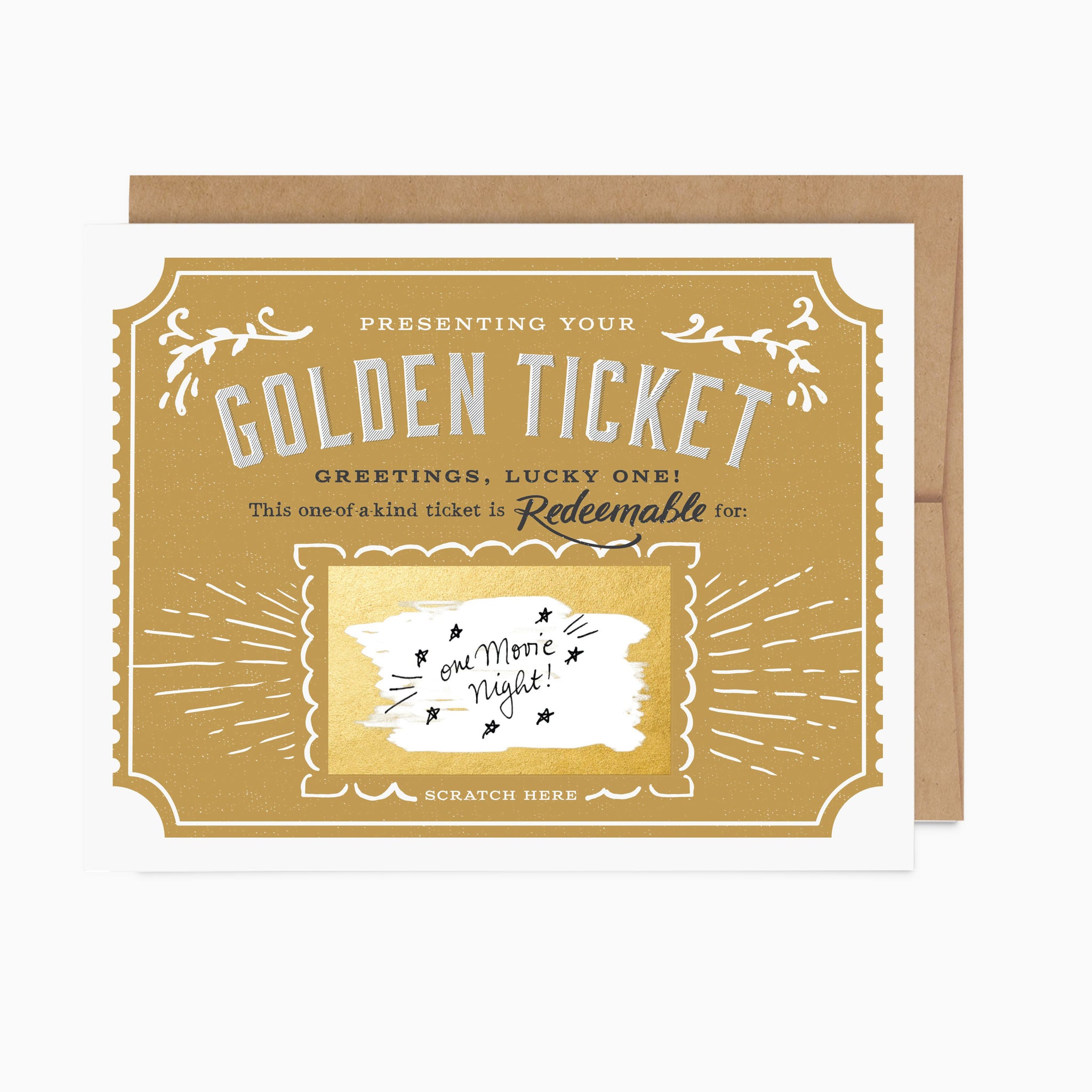 Golden Ticket Scratch-off Card