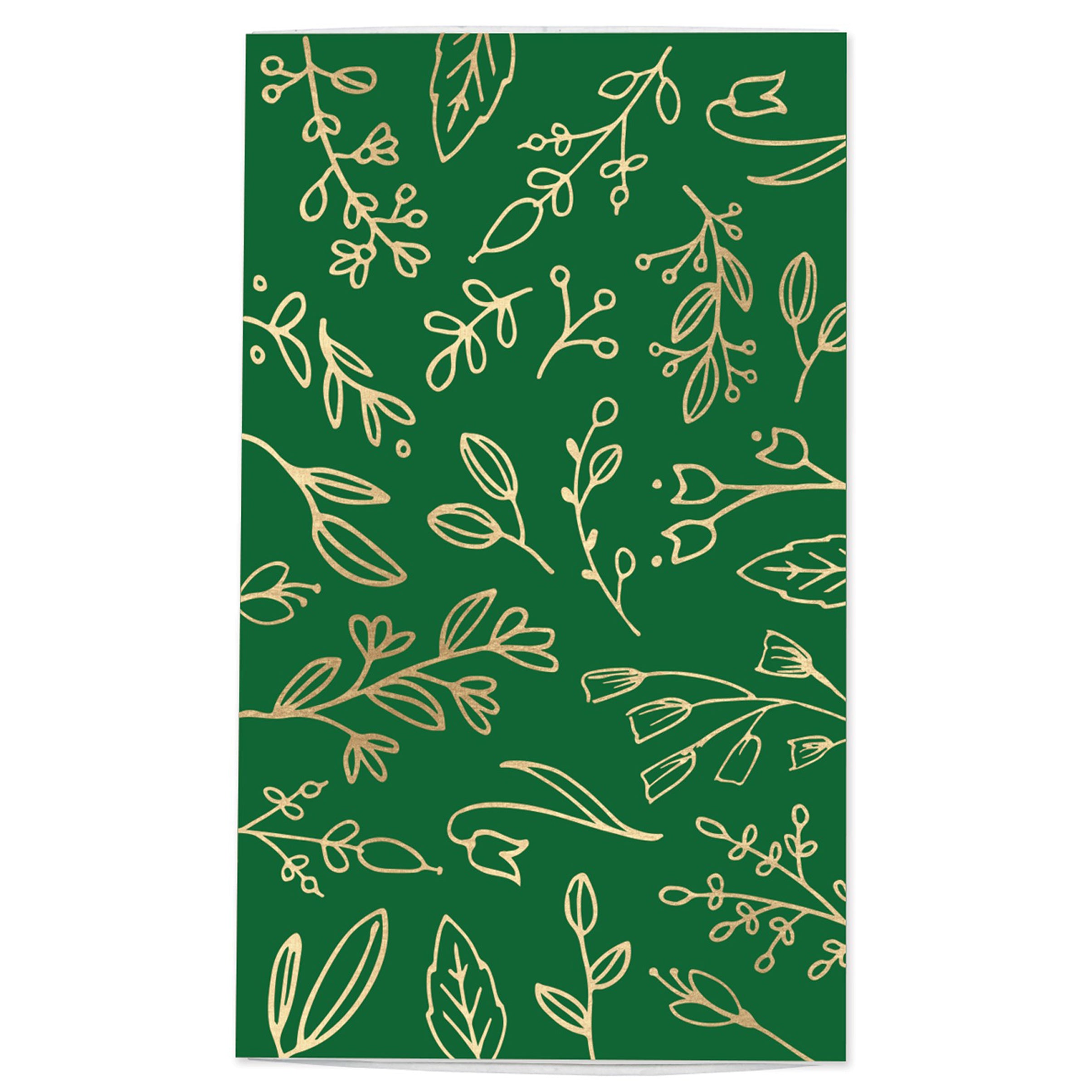 Large Forest Green & Gold Floral Match Box