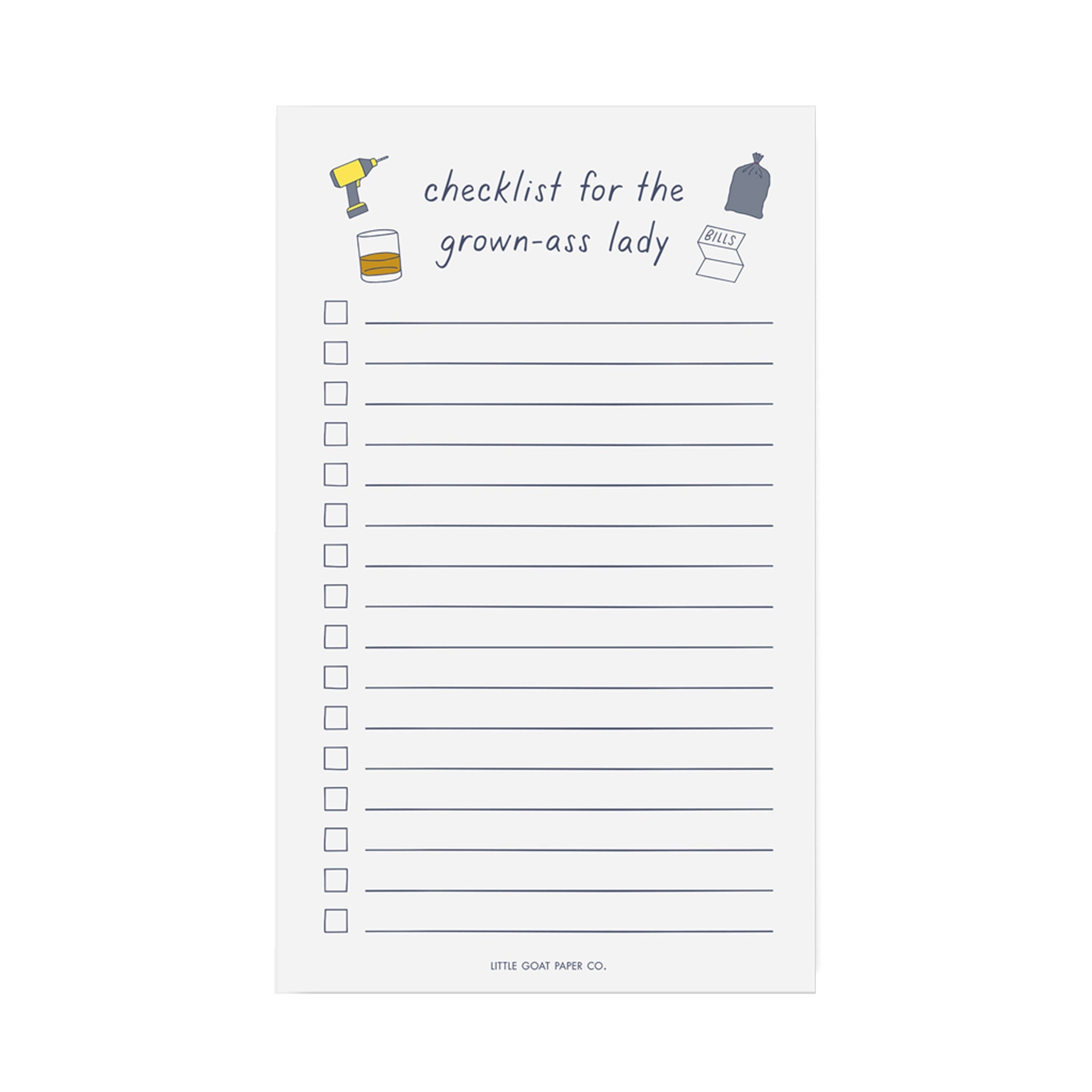 Grown Ass Lady Checklist Notepad