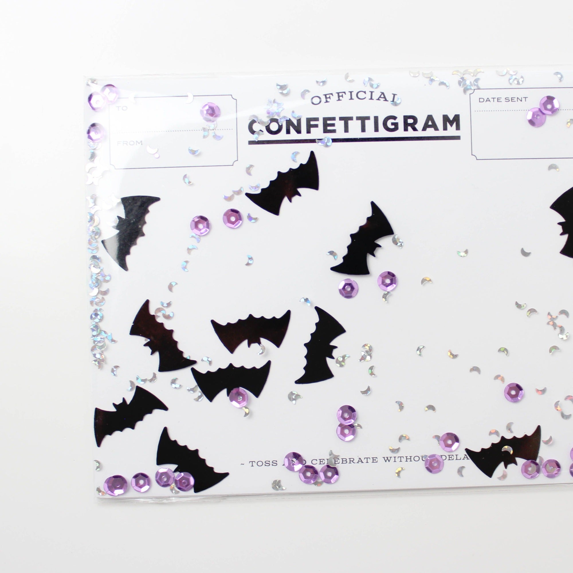 Bats Confettigram Card