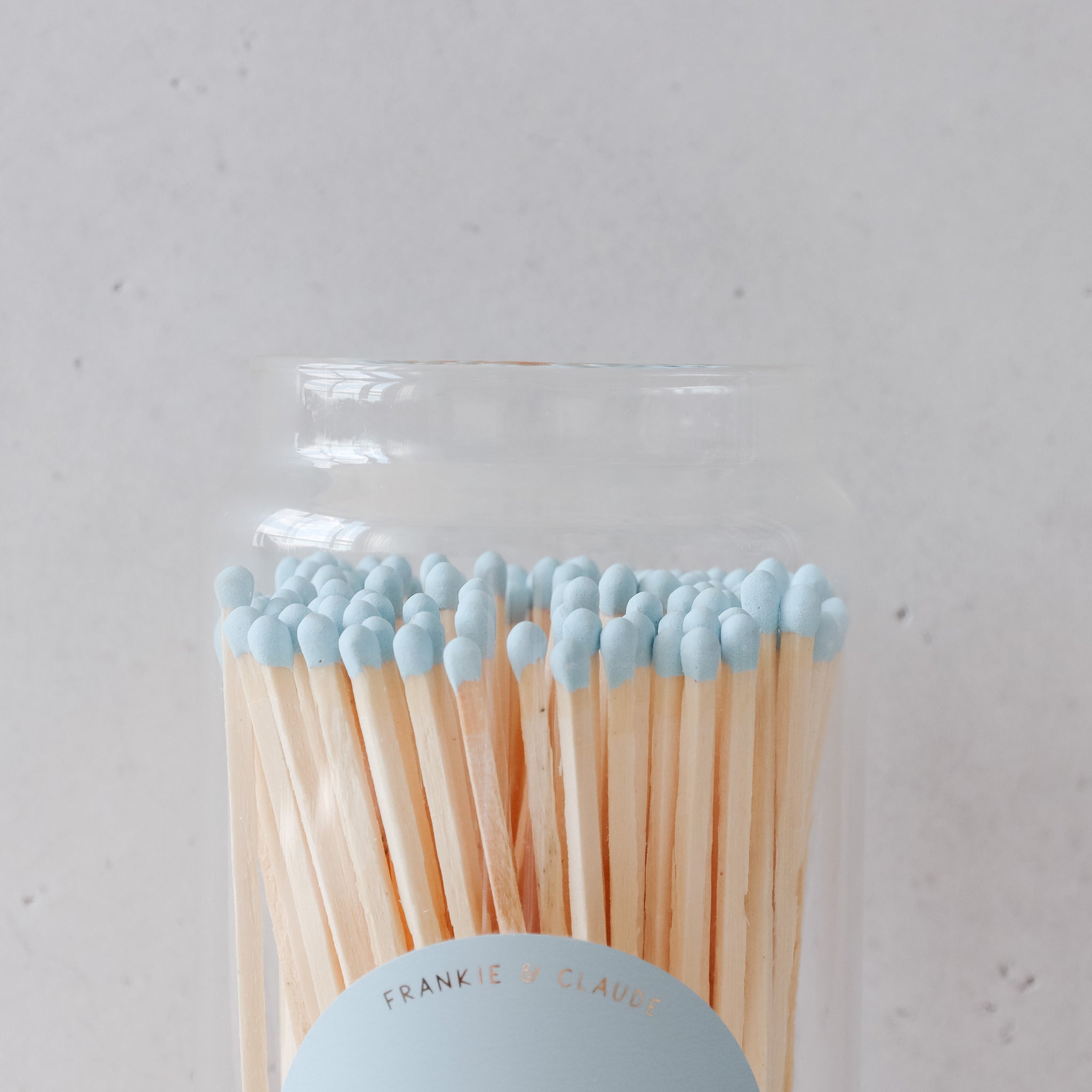 Powder Blue Fireplace Match Jar