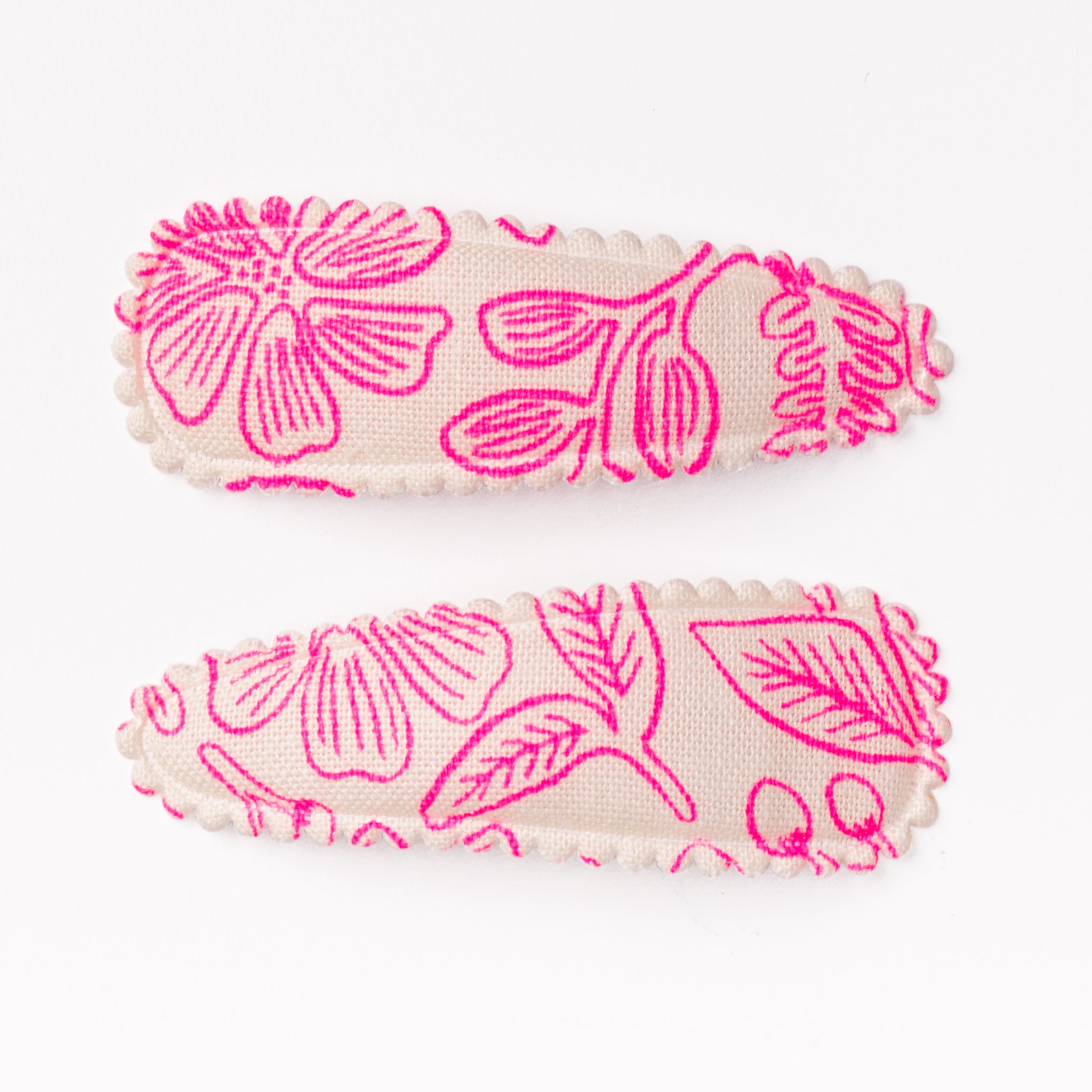 Moxie Neon Pink Floral Hair Clips