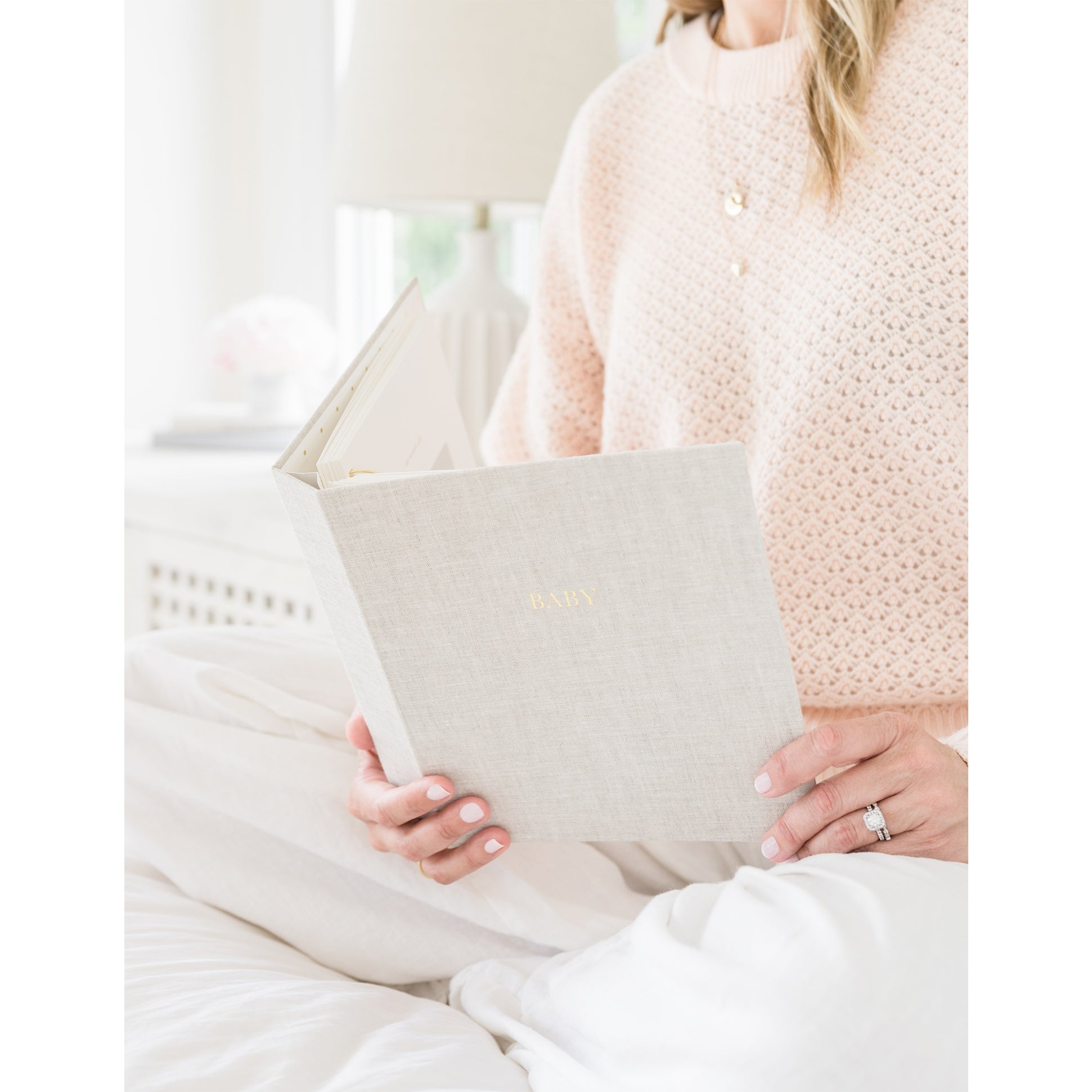 Chambray Linen Baby Book