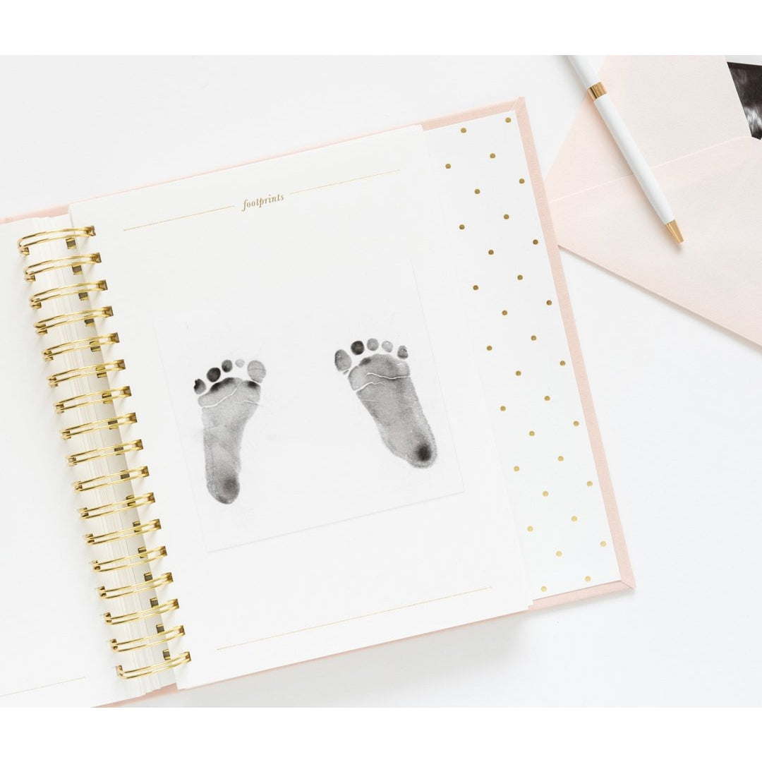 Pink Linen Baby Book