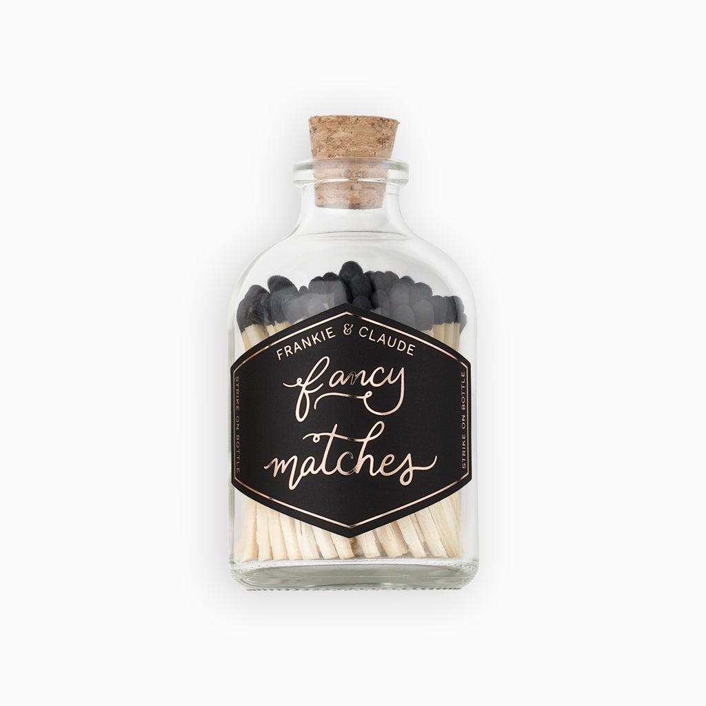 Small Black Match Jar