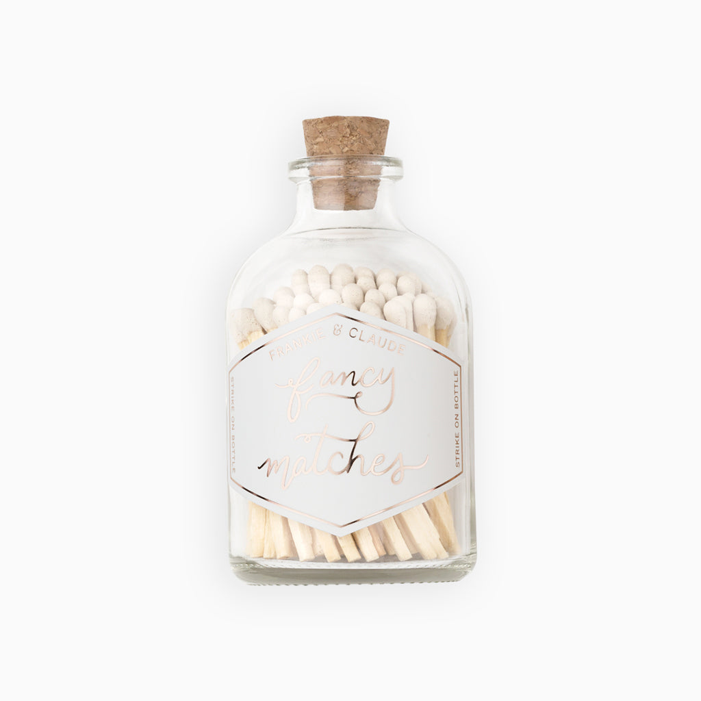 Small White Match Jar