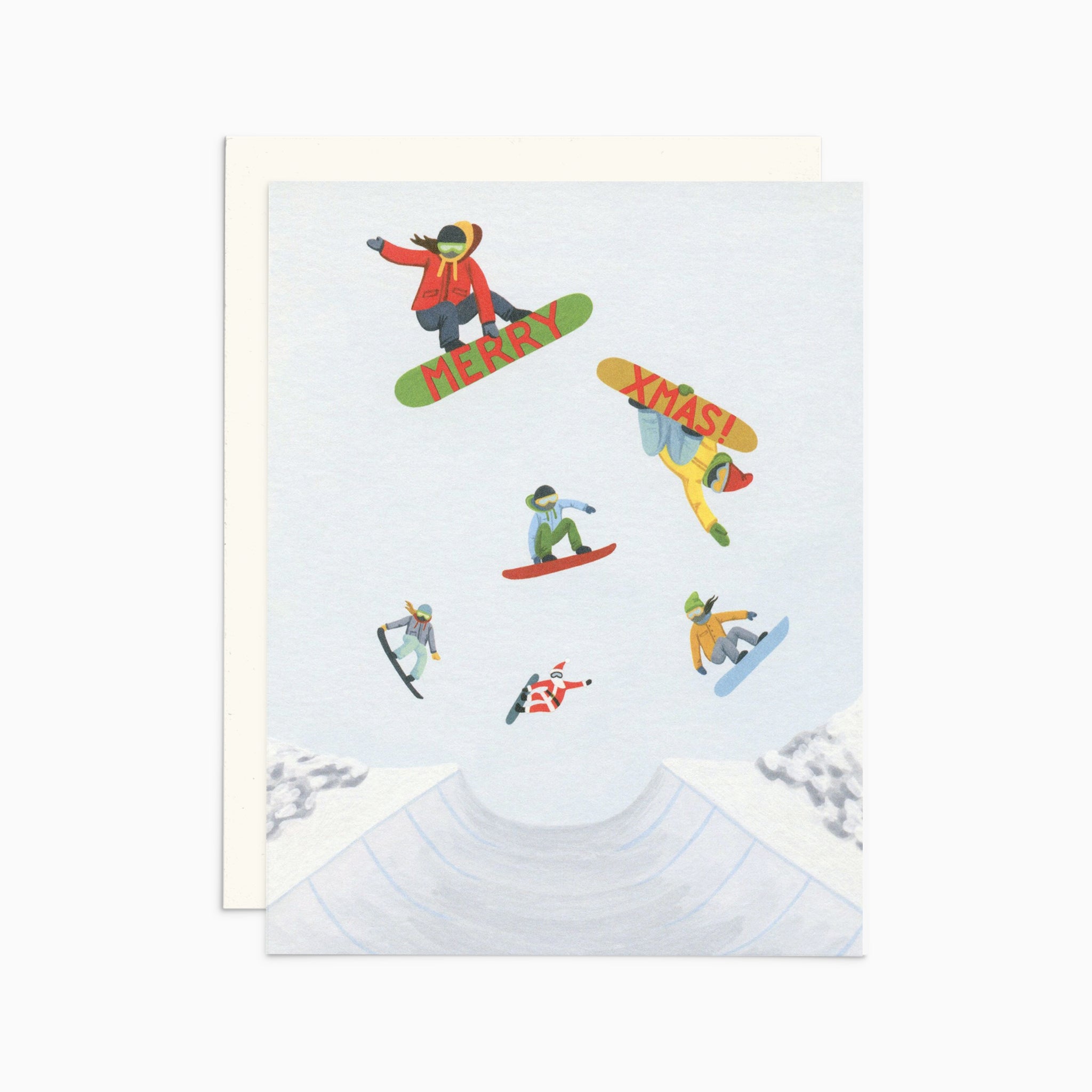 Merry Xmas Snowboarders Card - Boxed Set