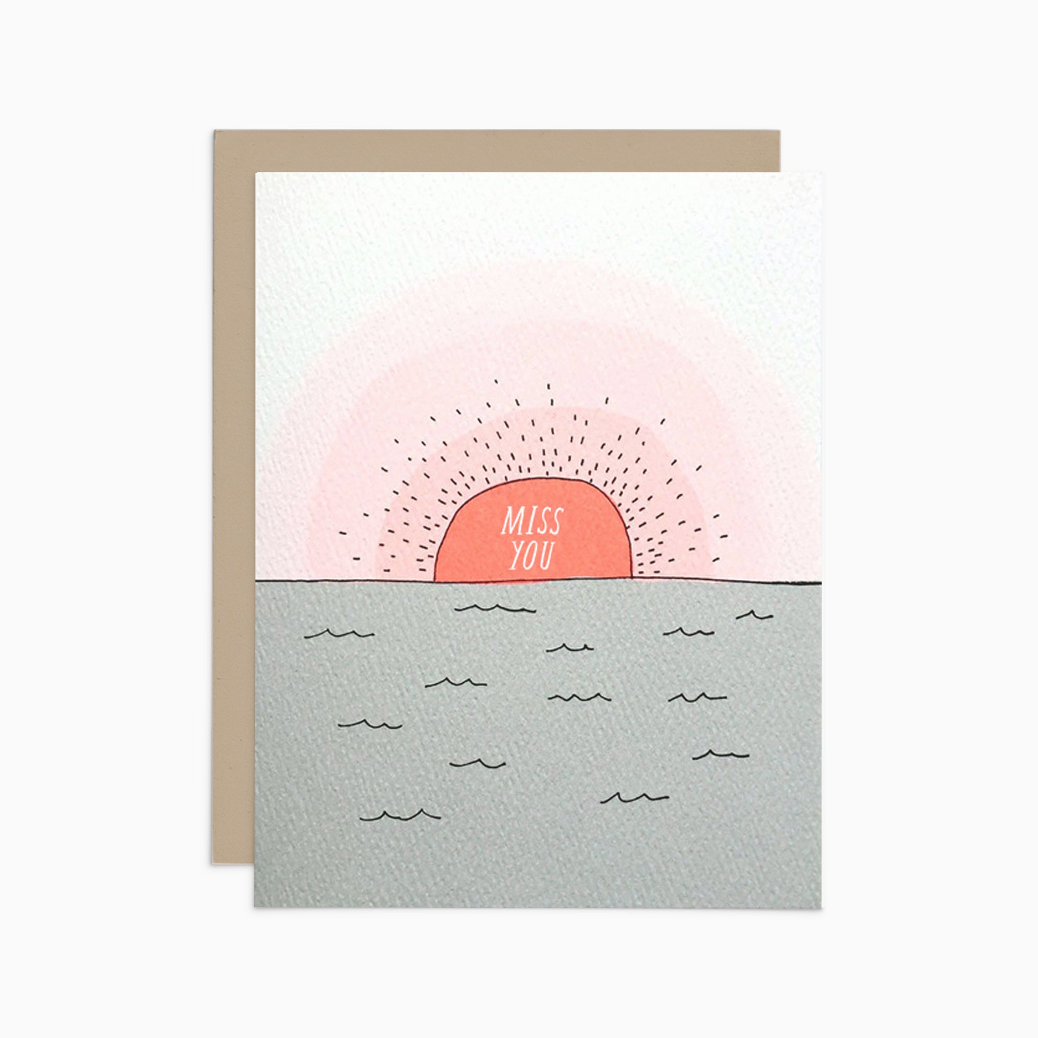 Sunset Miss You Card