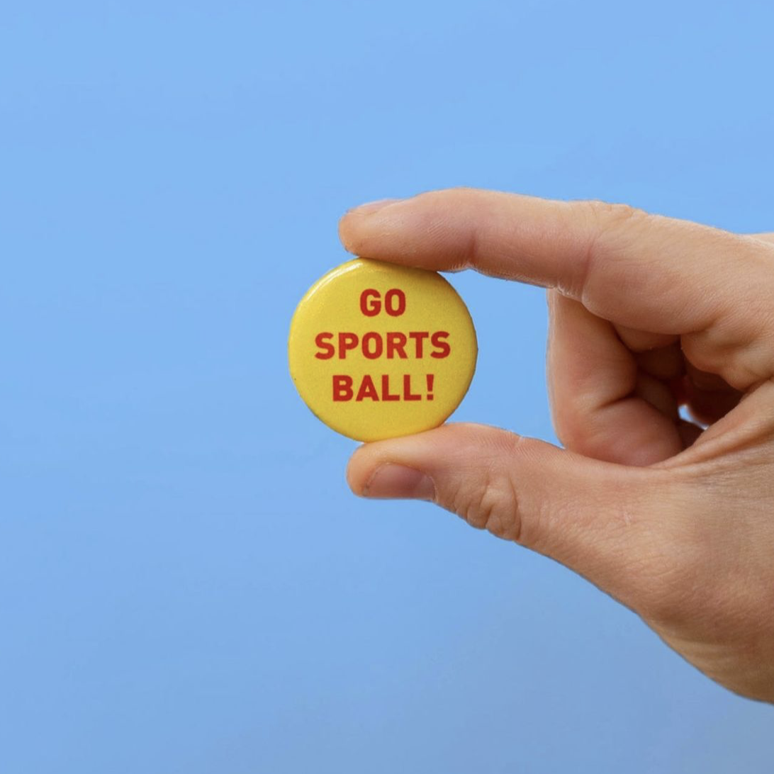 Sports Ball Fan Button Pin
