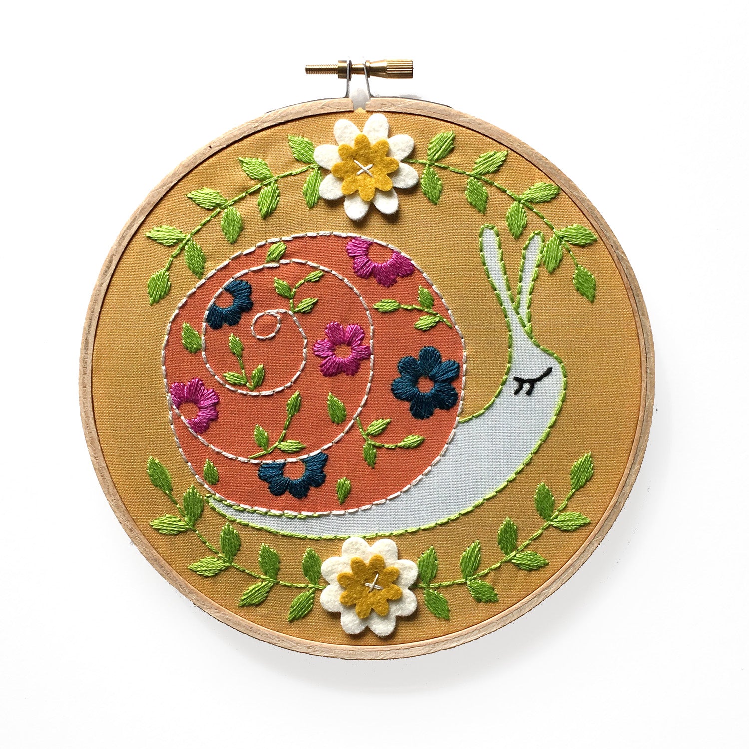 Garden Snail Embroidery Kit