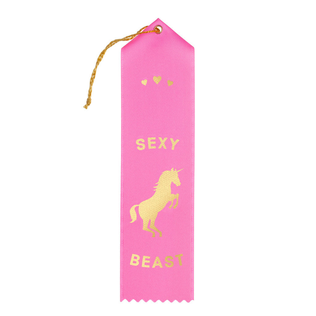 Sexy beast hot pink award ribbon