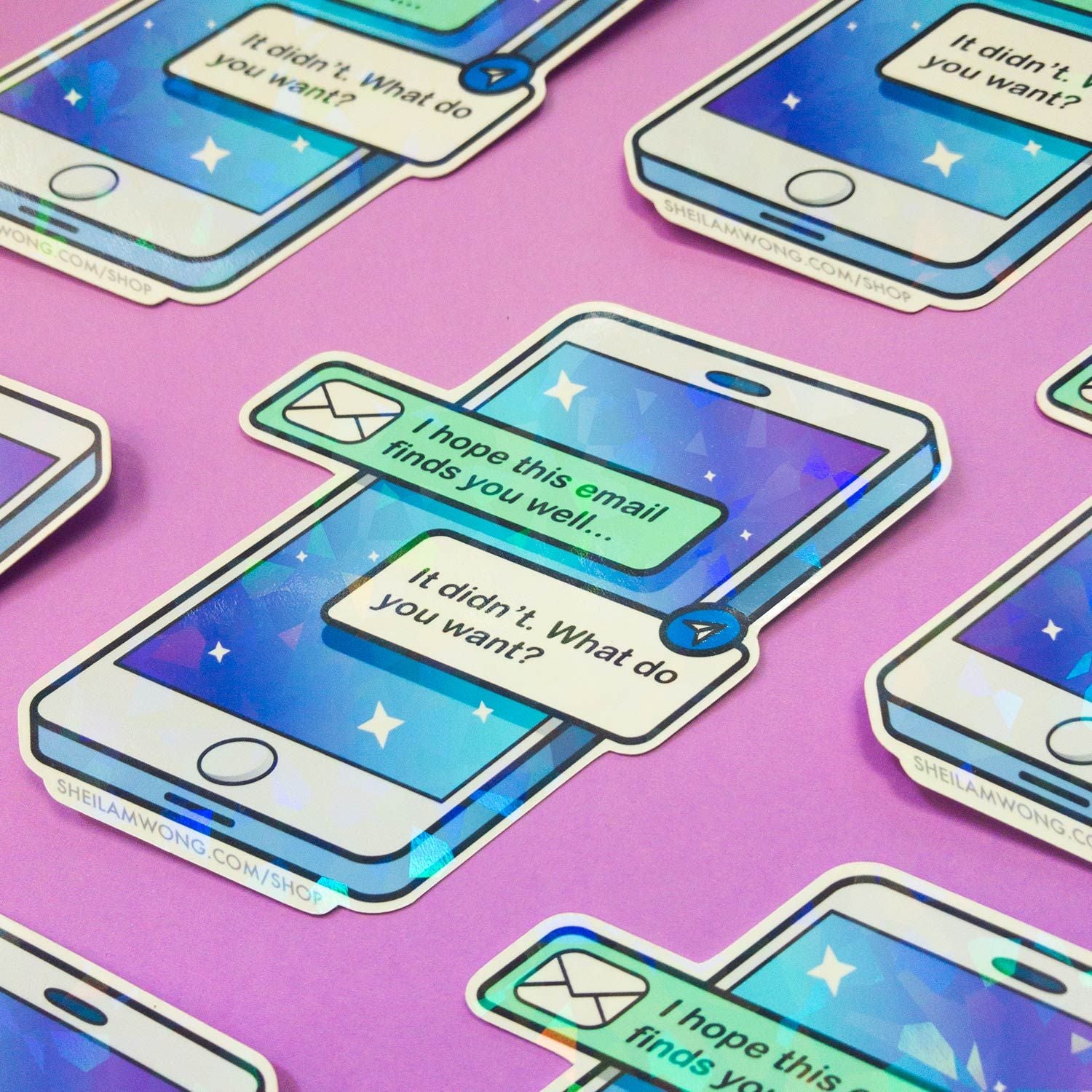 Snarky Email Holographic Sticker