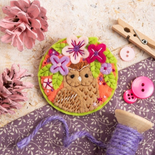 Tawny Owl Felt Brooch Craft Kit