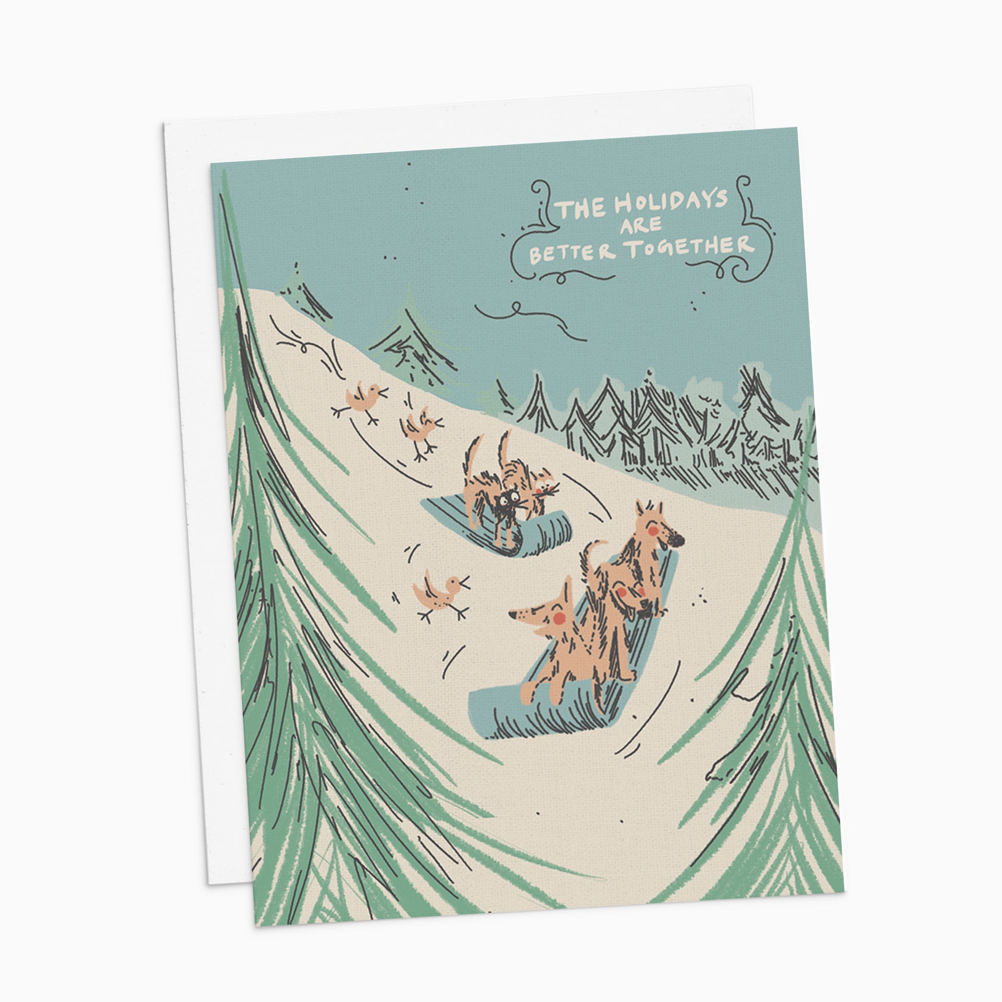 The Holidays are Better Together Sled Dogs Card