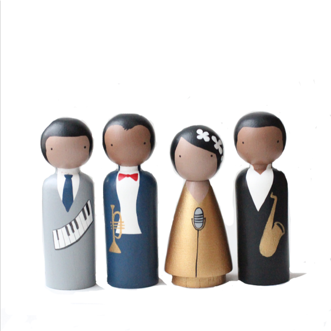 The Jazz Cats Peg Doll Set