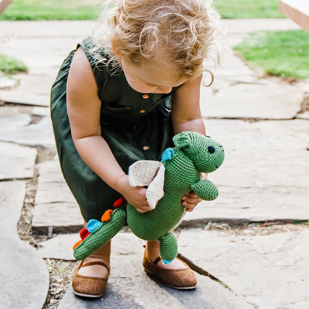 Organic Crocheted Green Dragon