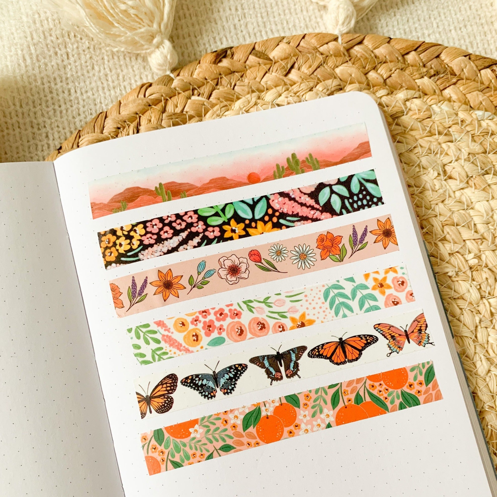 Black Floral Washi Tape