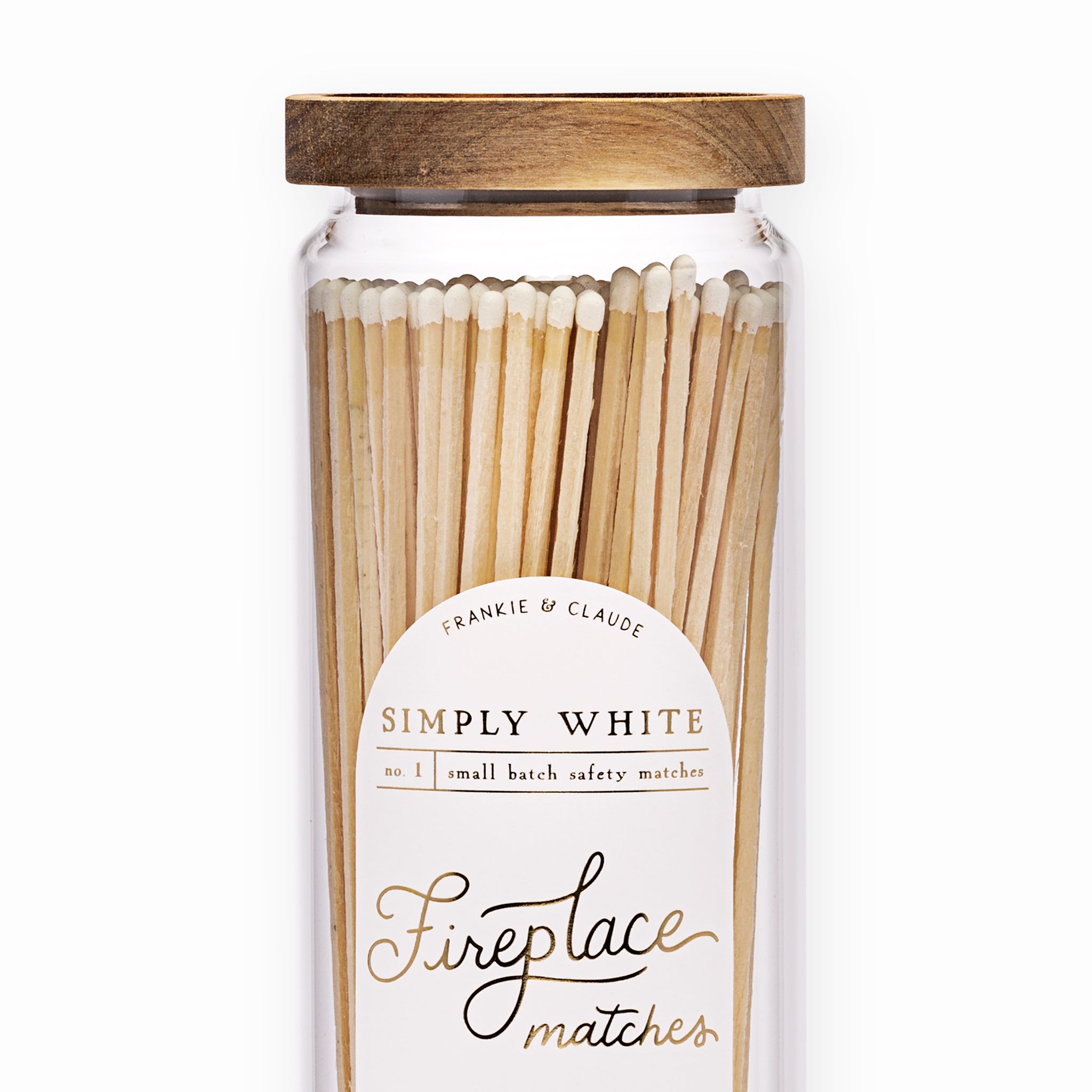 Simply White Fireplace Match Jar