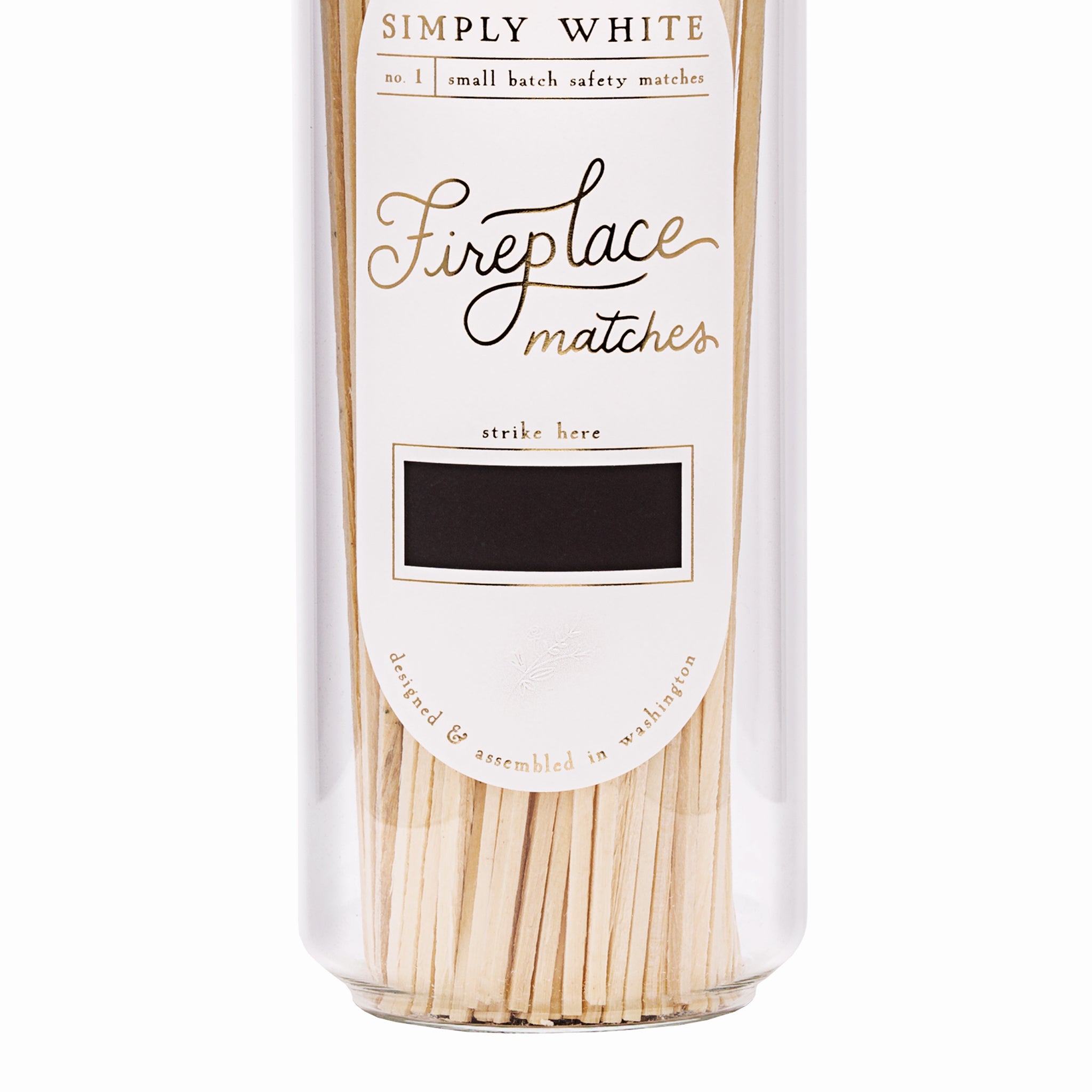 Simply White Fireplace Match Jar