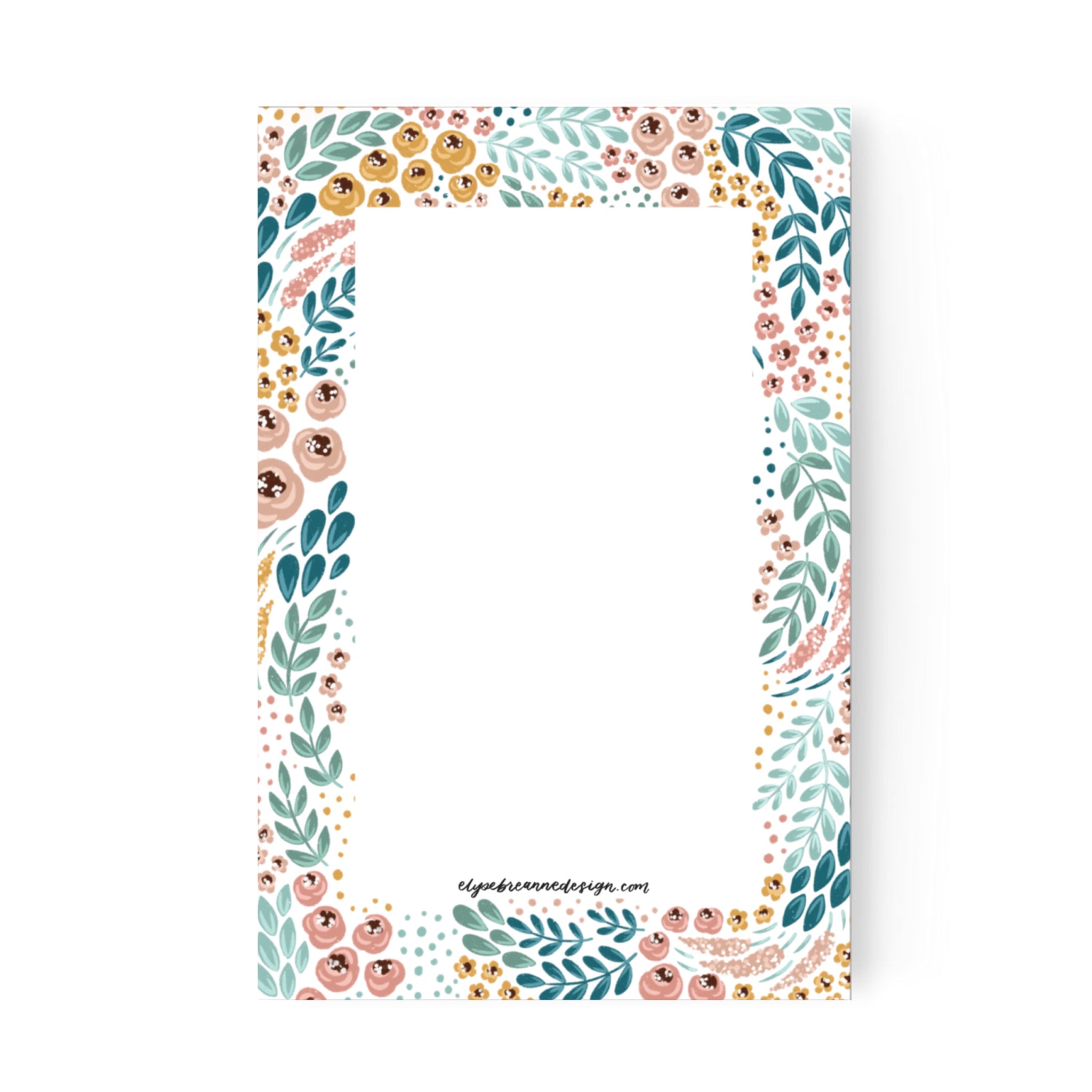 White Floral Notepad