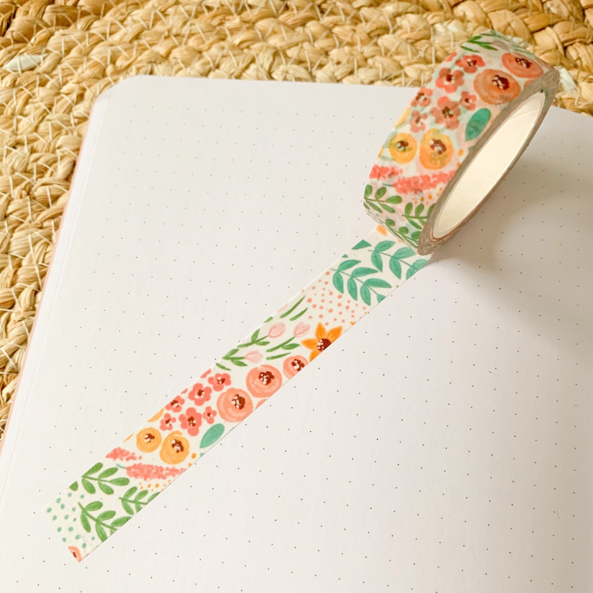 White Floral Washi Tape