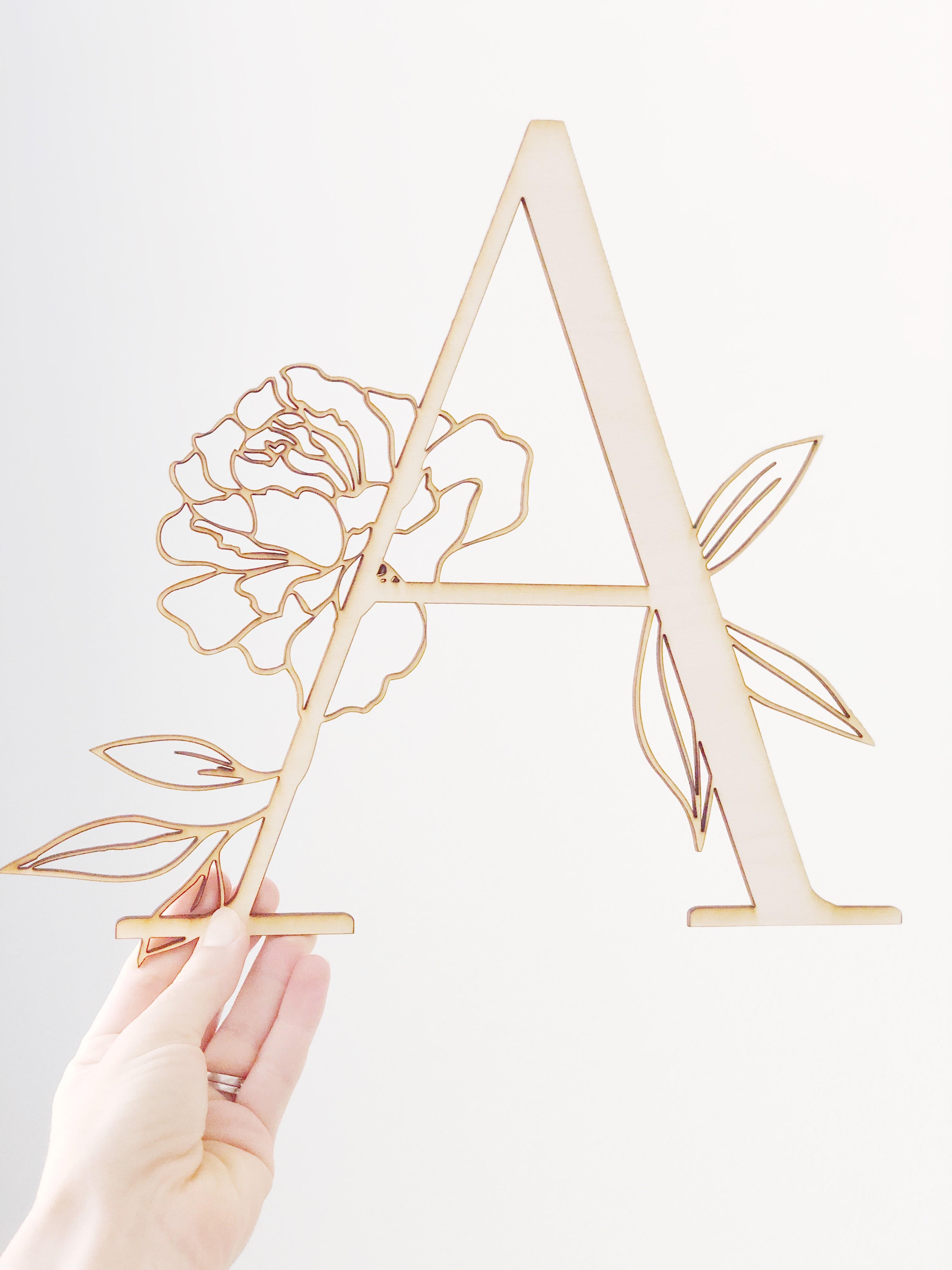 Floral Wood Letter Cutout