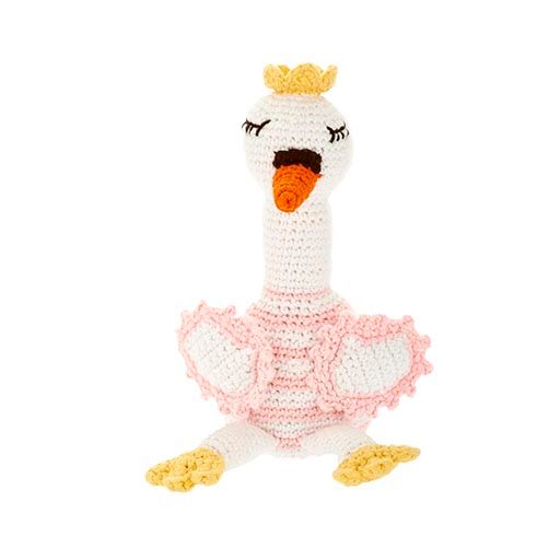 Organic Crocheted Swan Rattle