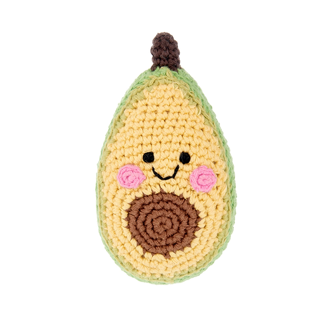 Friendly Crocheted Avocado Rattle