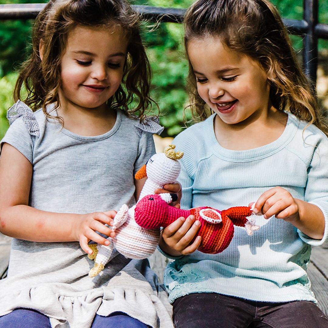 Organic Crocheted Swan Rattle