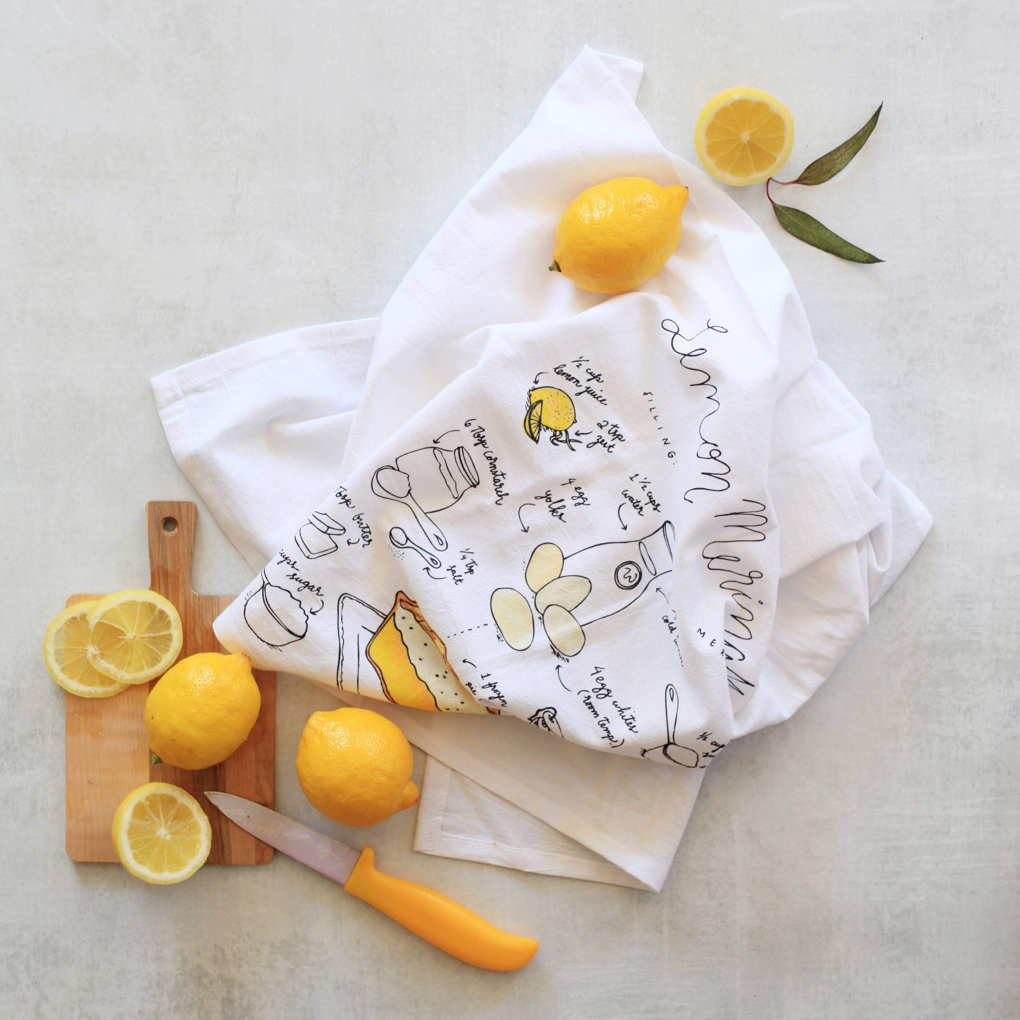 Lemon Meringue Pie Recipe Tea Towel