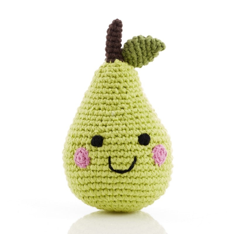 Friendly Crocheted Pear Rattle