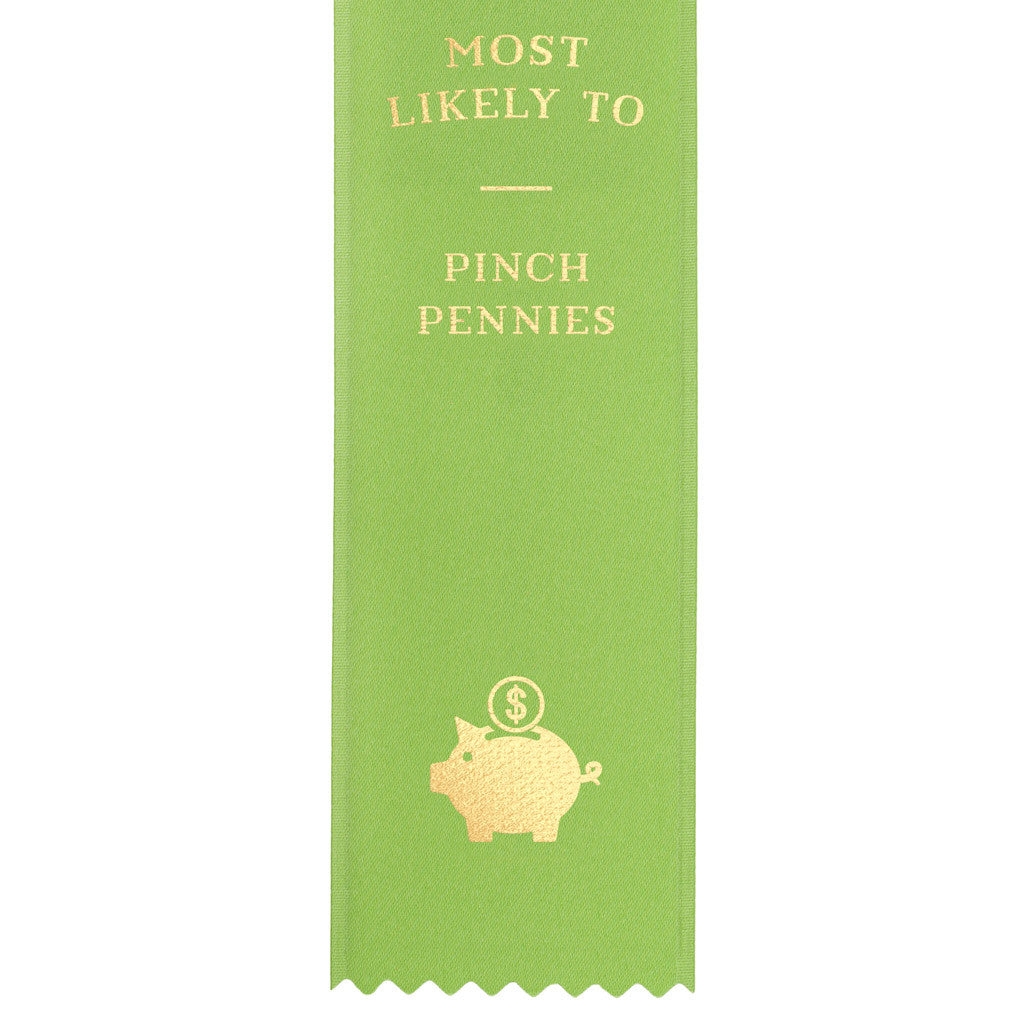 Funny green adult awards ribbon