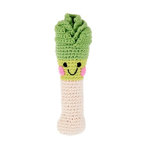 Friendly Crocheted Leek Rattle